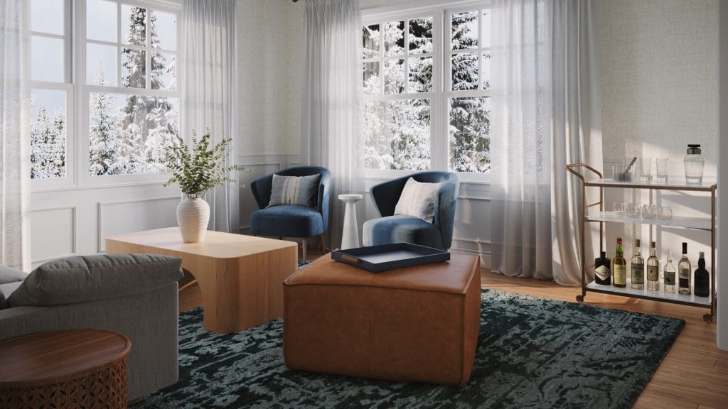 A family-friendly sitting room layout that balances aesthetics and functionality by Decorilla​
