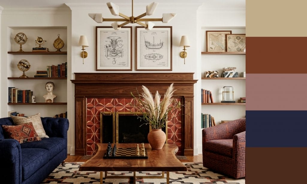 Bold living room wall color schemes - red living room color palette