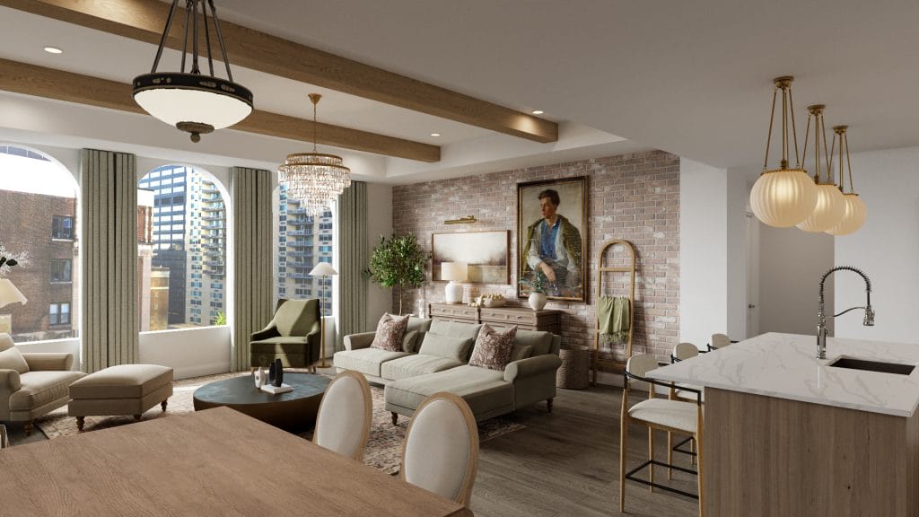 Classic contemporary decor built around symmetry and scale by Decorilla