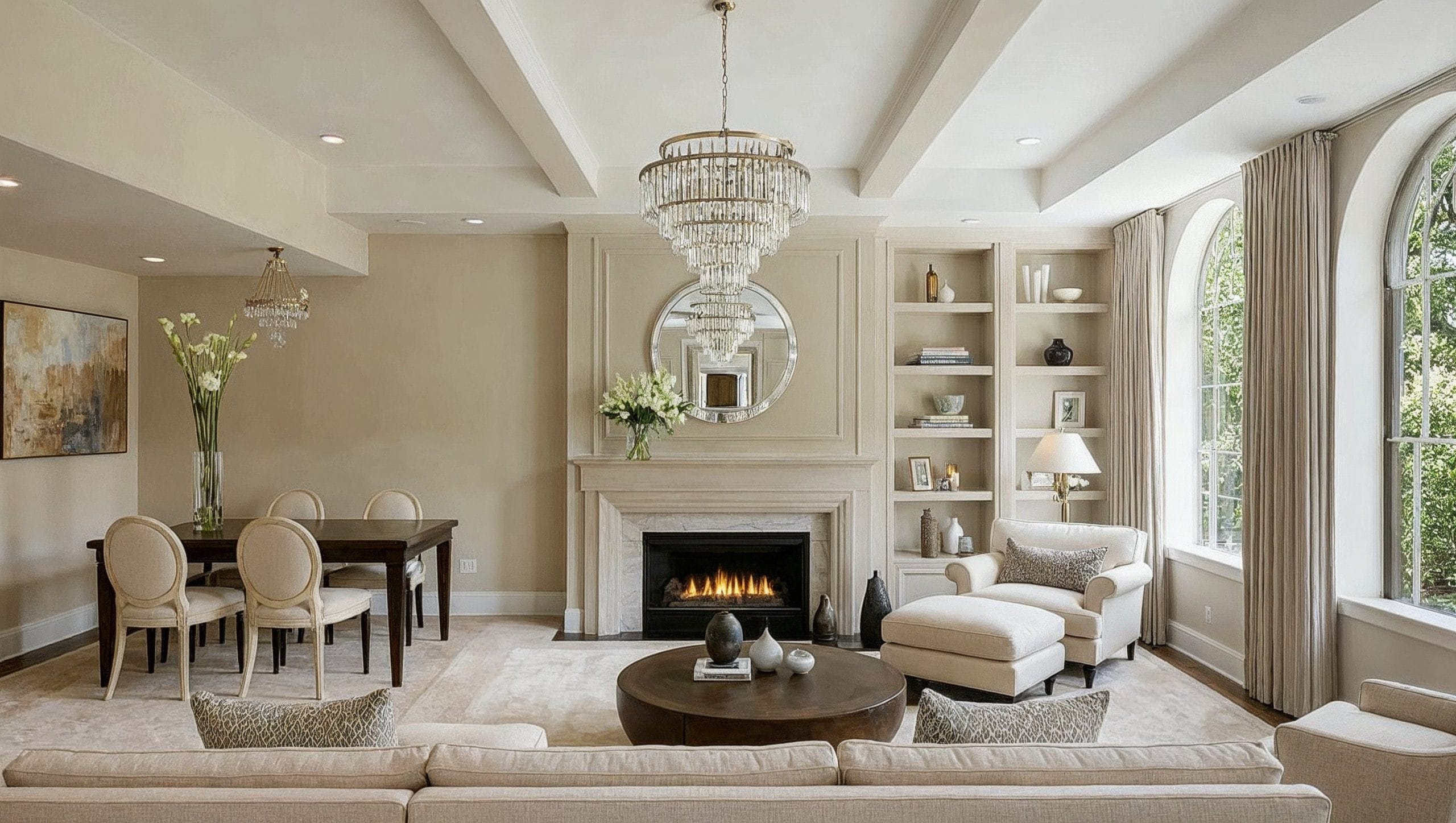 Classic contemporary interior design for a condo living room by Decorilla
