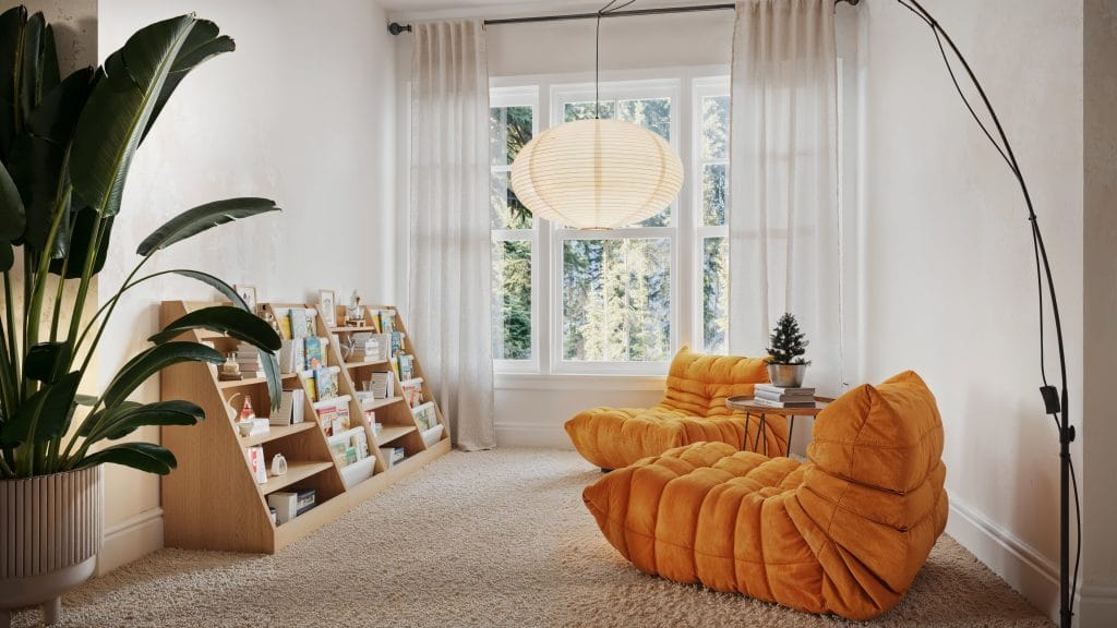 Durable fabrics and smart choices define this family-friendly interior design by Decorilla
