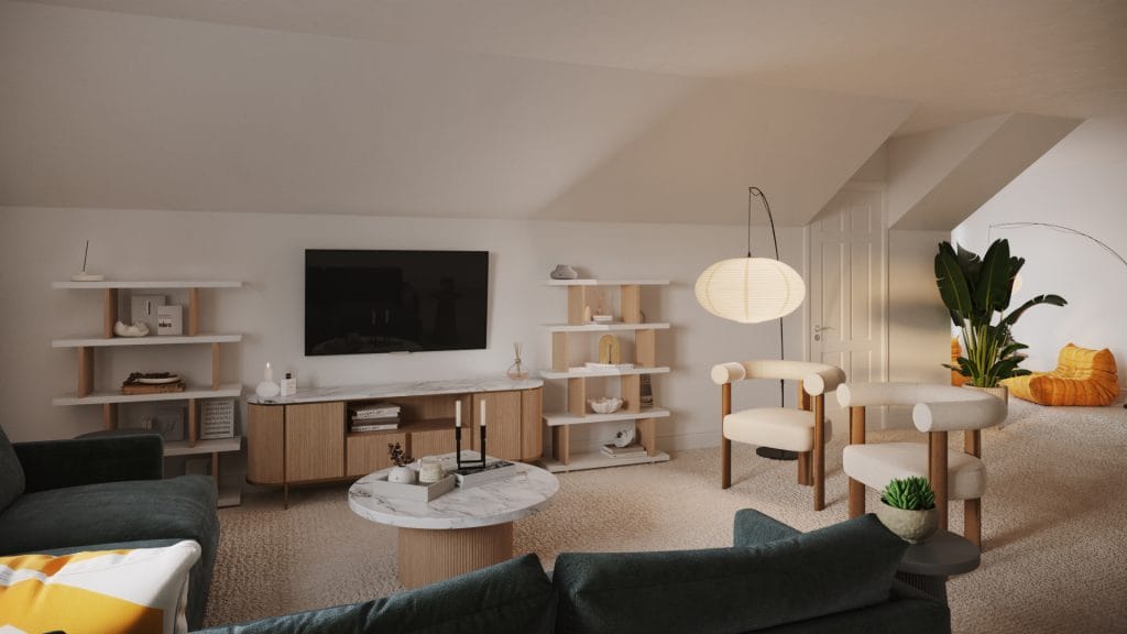Family-friendly furniture creates a cozy and functional living space by Decorilla
