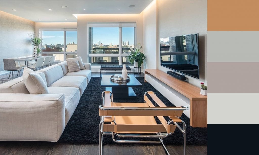 Natural living room color palette - living room color scheme ideas for minimalist interiors, by Decorilla