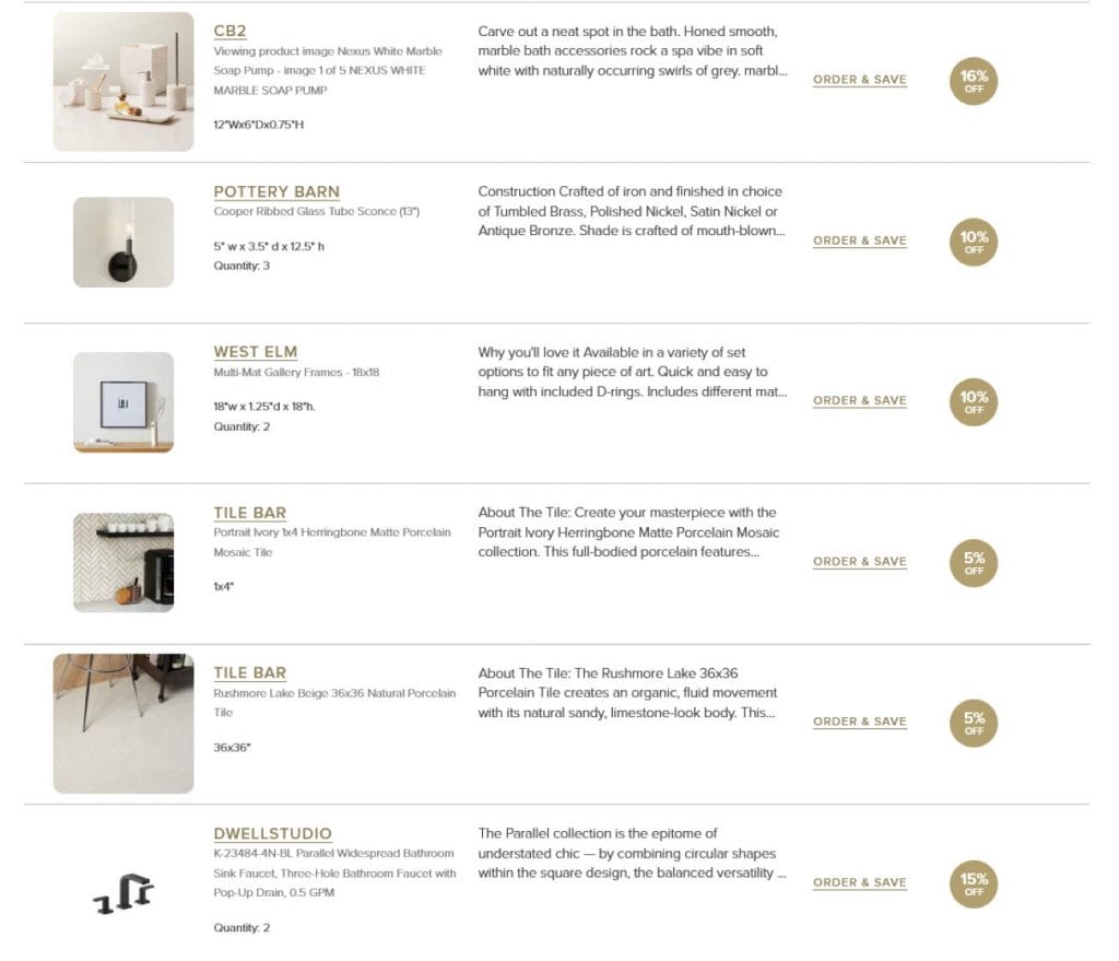 Shopping list by Decorilla