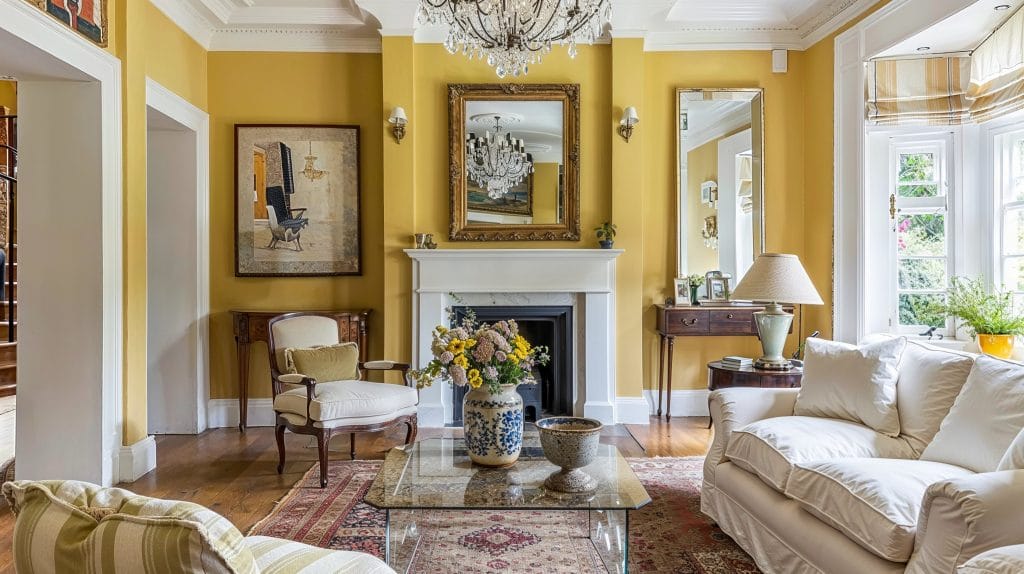 Traditional living room interior design by Decorilla