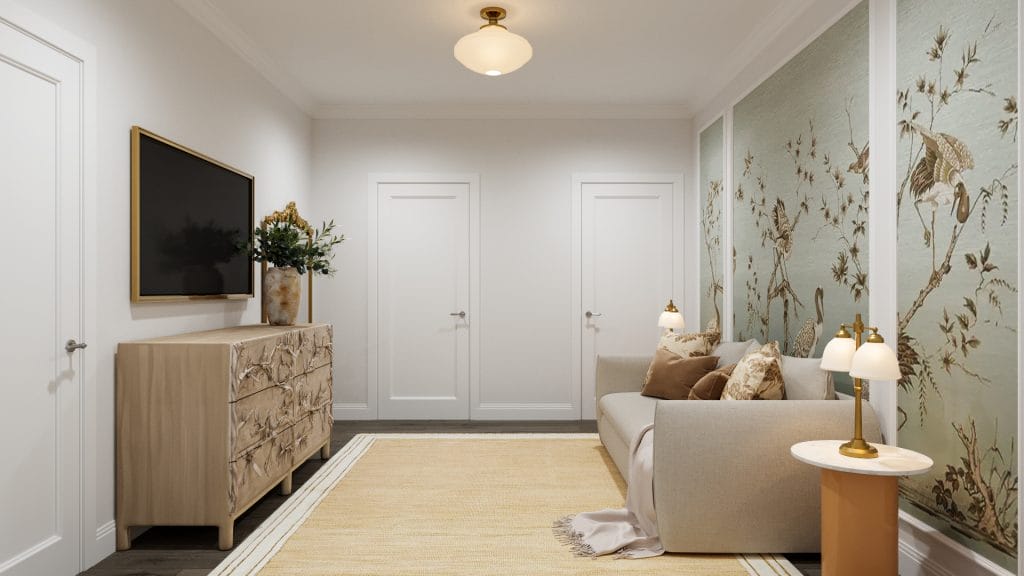 Warm wood blends right into the classic contemporary interior by Decorilla