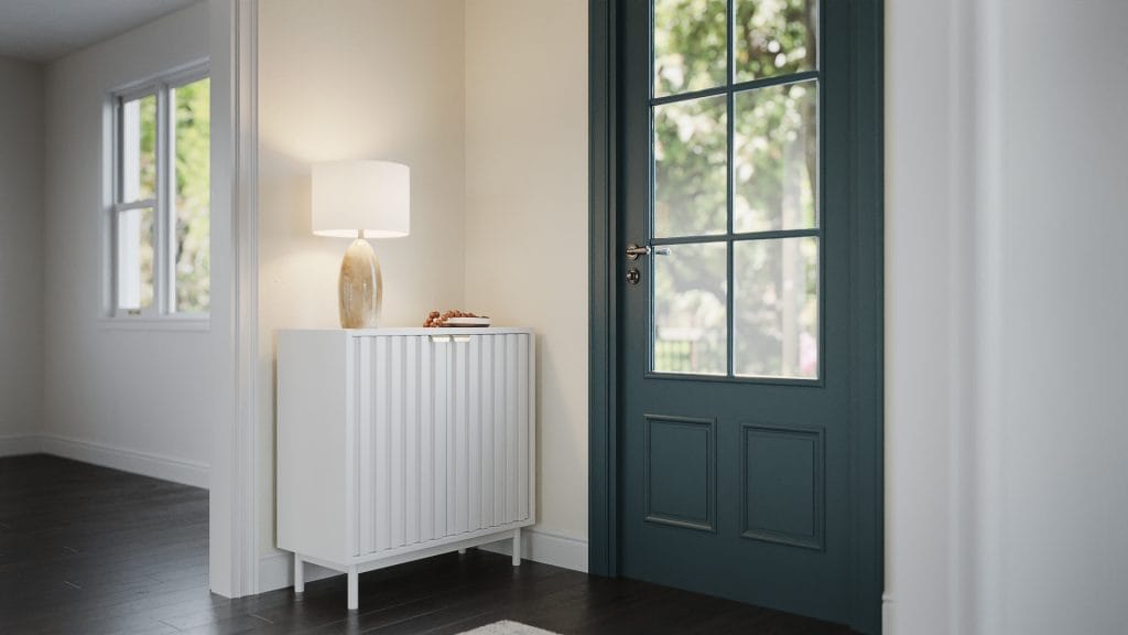 Well-balanced entryway design by Decorilla