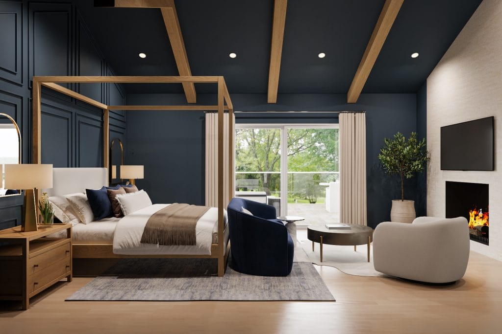Balanced scale in a bespoke bedroom design by Decorilla