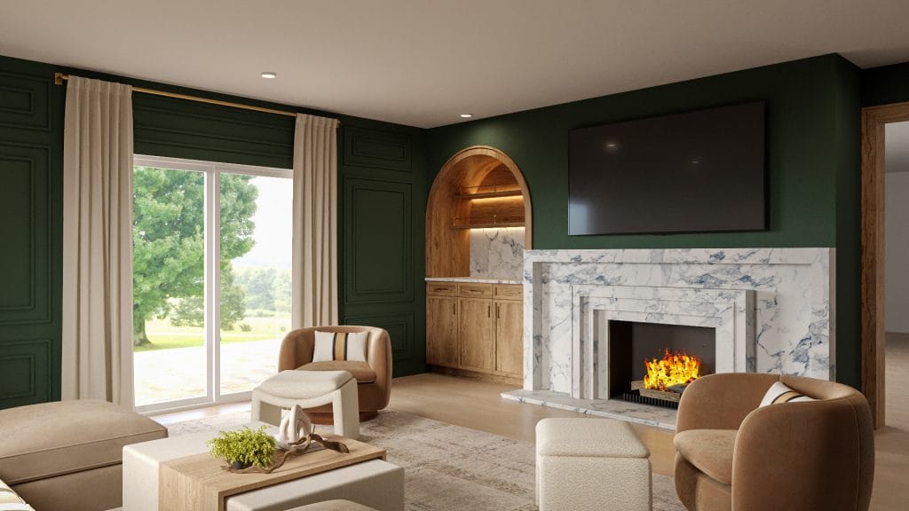 Bespoke family room interior by Decorilla