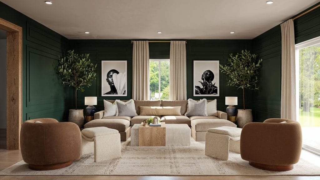 Bespoke family room interior design by Decorilla