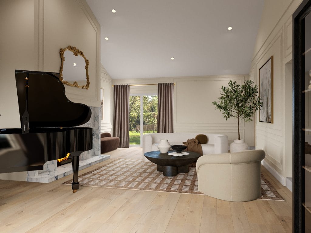 Bespoke living room interior layout by Decorilla