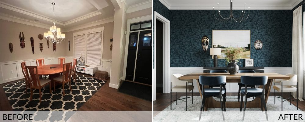 Dining room before and after design by Decorilla