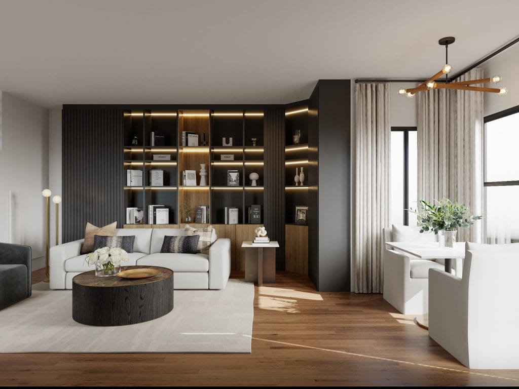 Elegant modern transitional living room by Decorilla