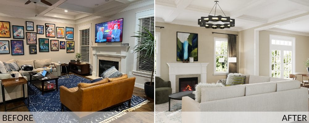 Family room before and after design by Decorilla