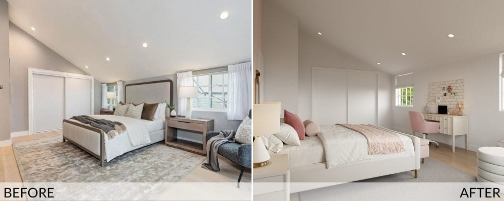 Girl's bespoke bedroom before and after design by Decorilla