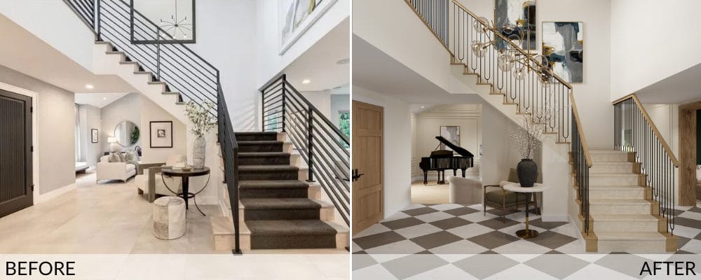 Hallway before and after design by Decorilla