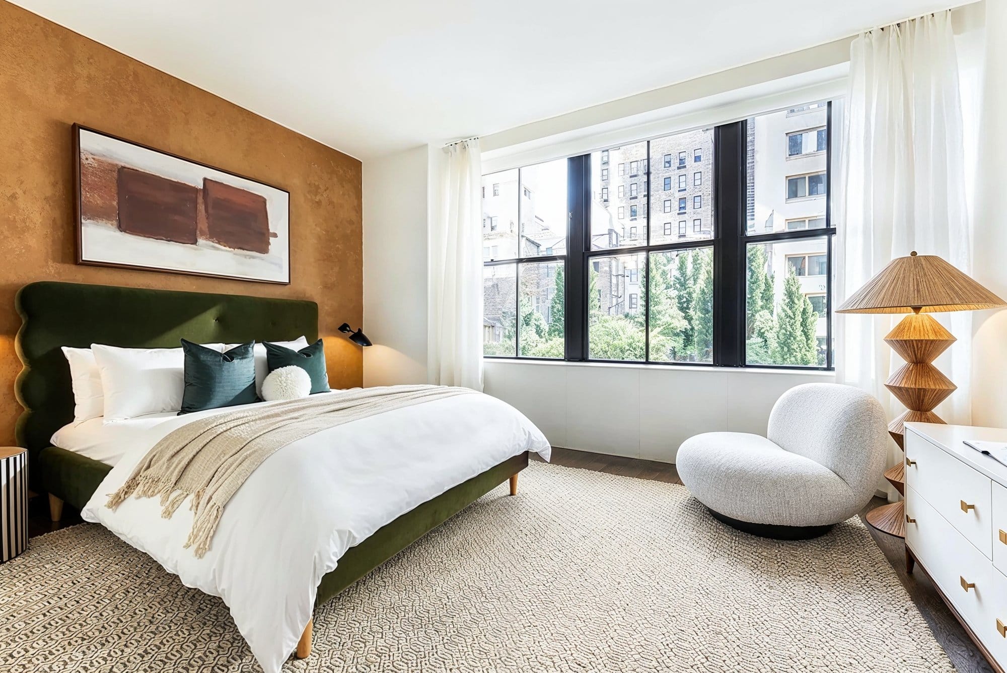 Modern eclectic bedroom by Decorilla designer Leanna S.