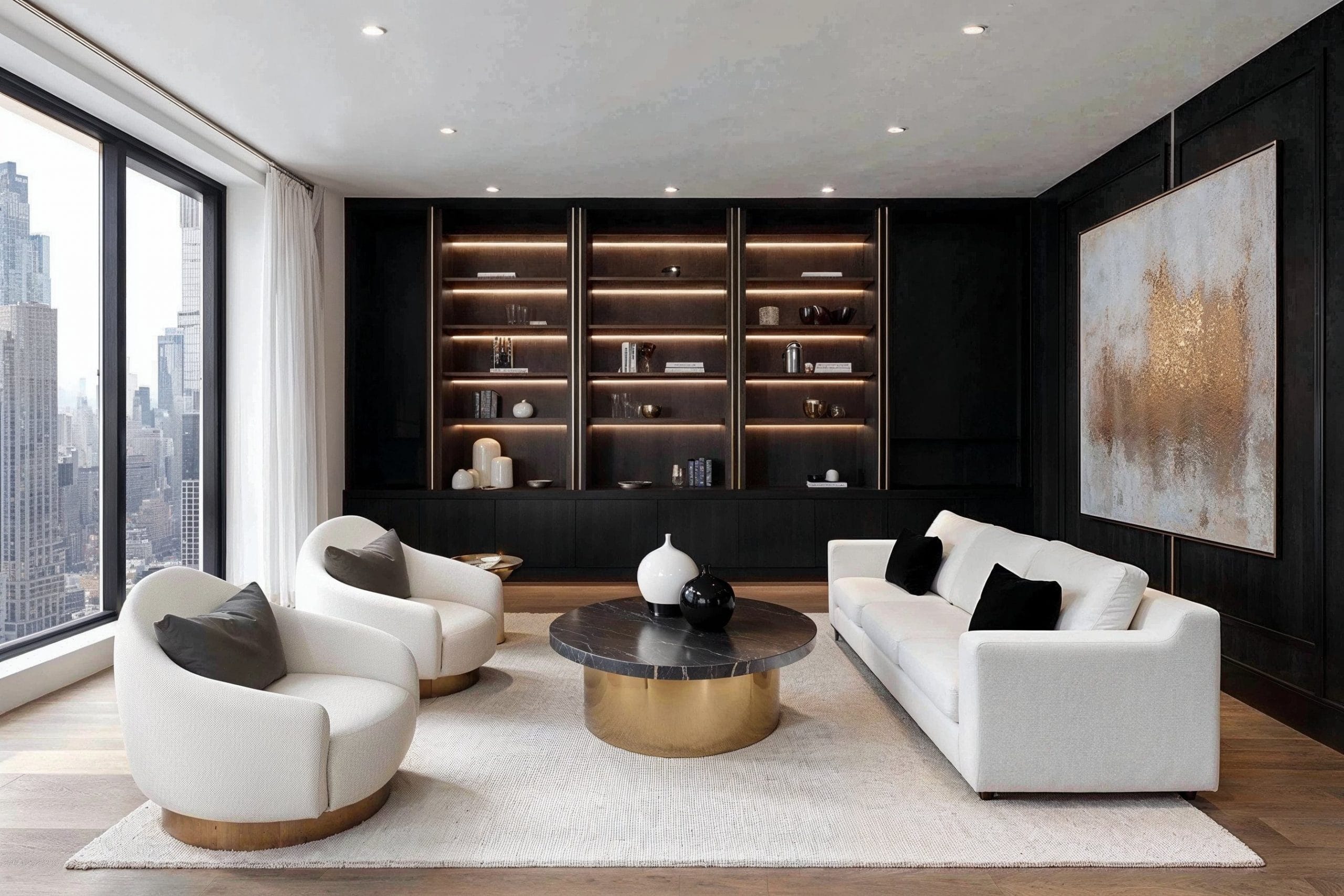 Before & After: Modern Transitional Living Room and Dining Room