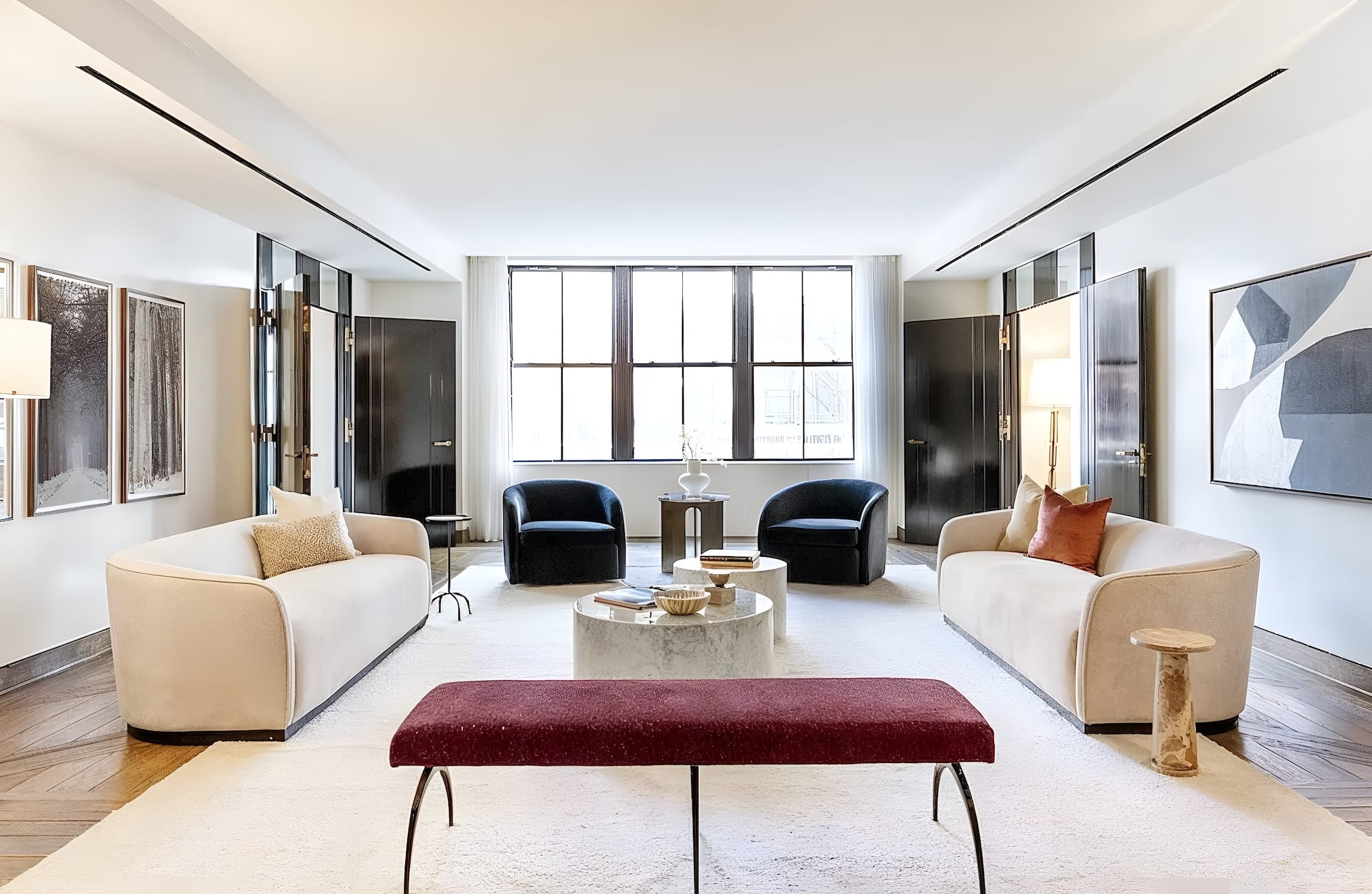 Old world design style in a modern living room by Decorilla designer, Leanna S.
