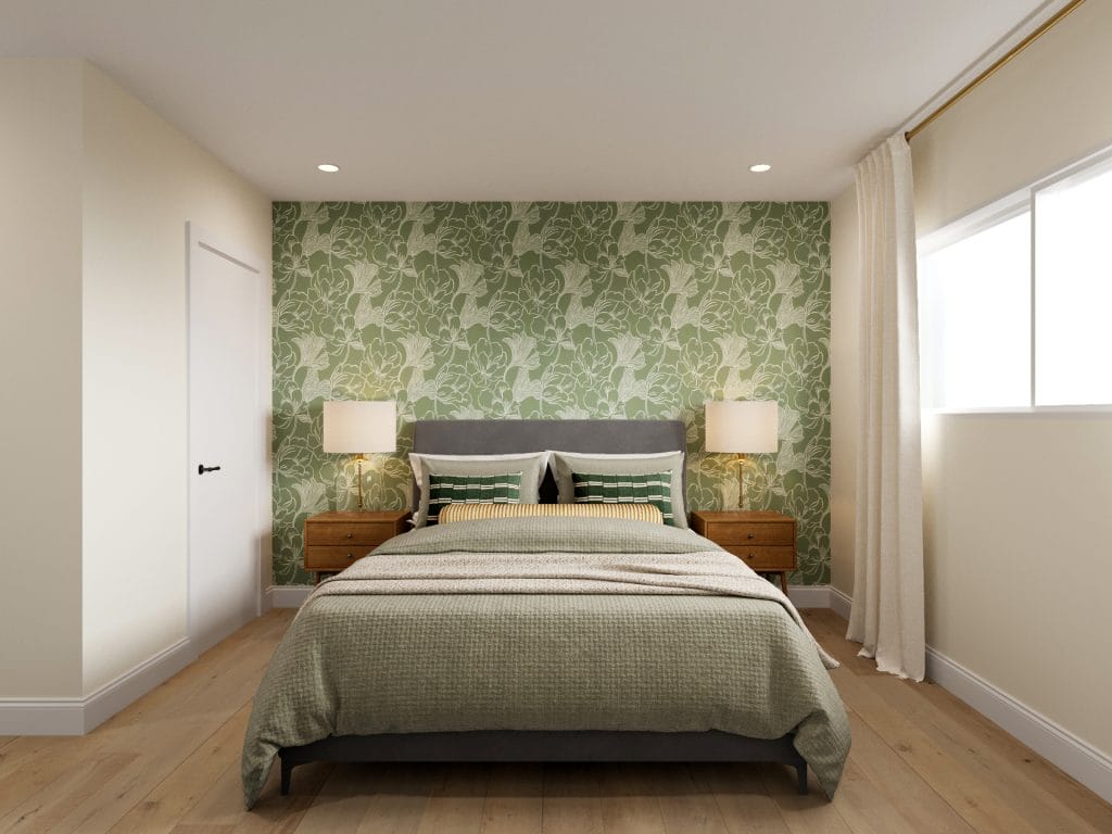 Simple forms, clear function in a bespoke guest bedroom design by Decorilla