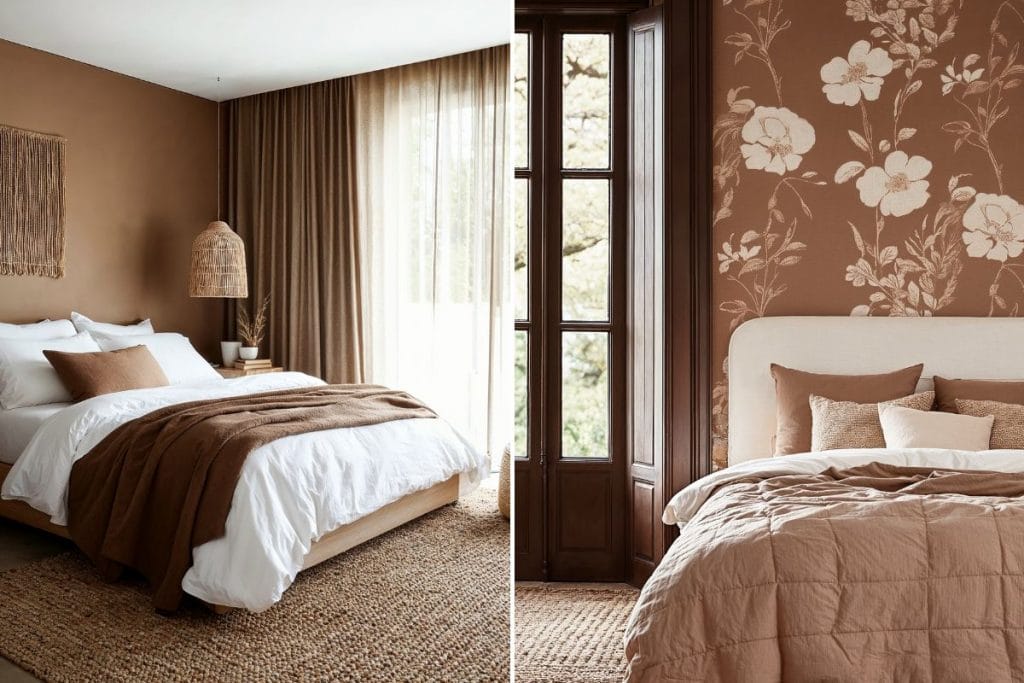 Soothing bedroom colors absorb contrast in an interior by Decorilla