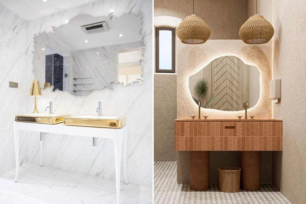 Statement mirror ideas by Decorilla designers, Sergio M. (left) and Armine (right)