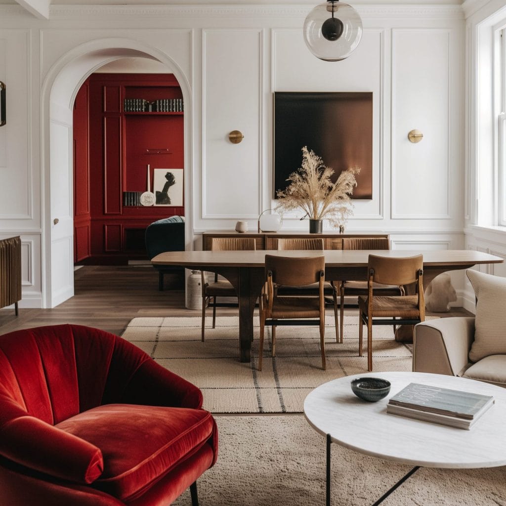 Timeless living room design by Decorilla Online AI Interior Design