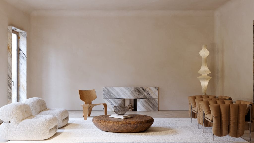 Modern room with the Y3K aesthetic by DECORILLA designer, Ilirida R.
