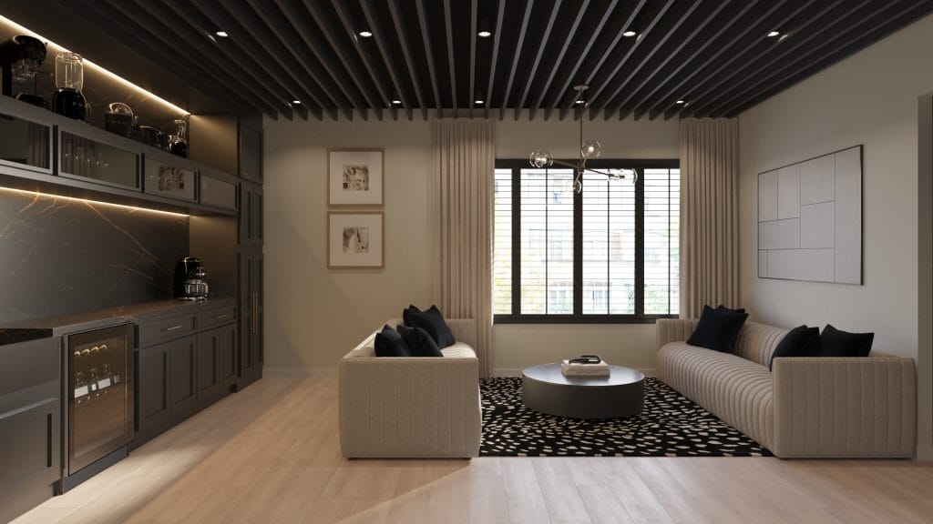 High-end office kitchenette interior design by Decorilla