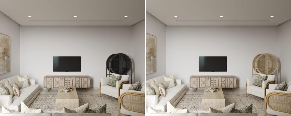 Living room design variations by Decorilla