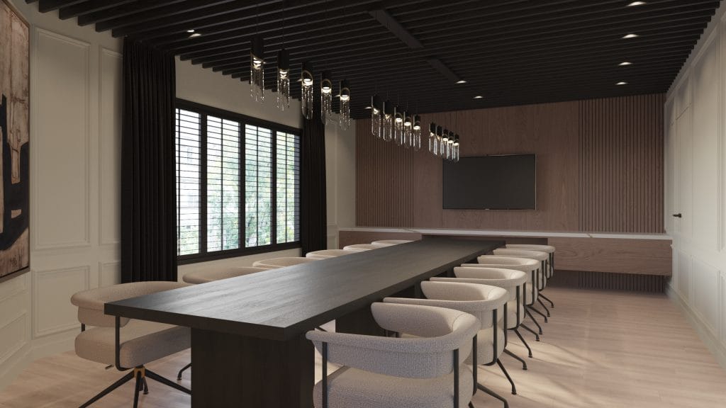 Luxury office conference room interior by Decorilla
