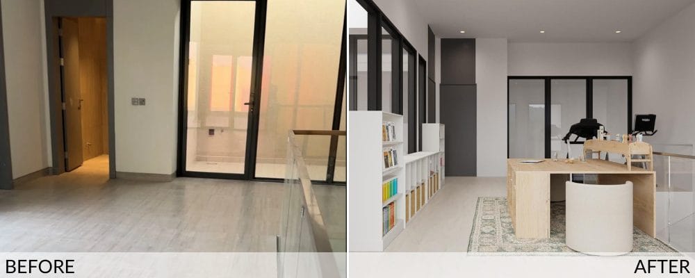 Playroom before and after design by Decorilla
