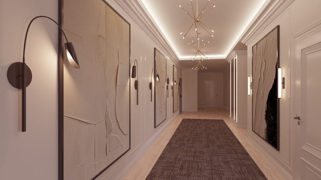 Sculptural upscale office decor by Decorilla