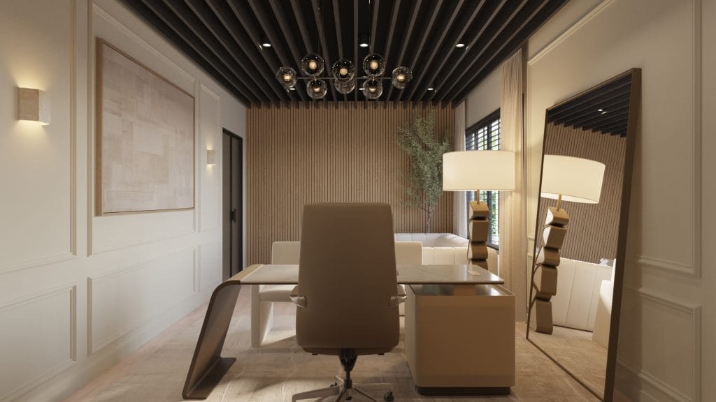 Small luxury executive office interior design ideas by Decorilla