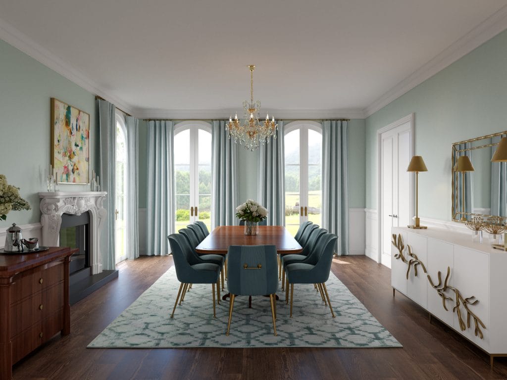Formal dining room by Decorilla with transitional flair