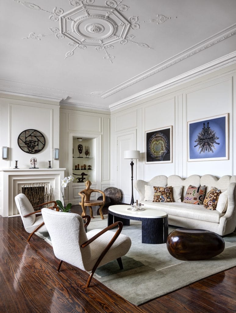 Modern classic design style in a living room by Decorilla designer, Catherine W. 