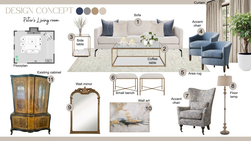 Preliminary prooposal by Decorilla designer, Liana S.
