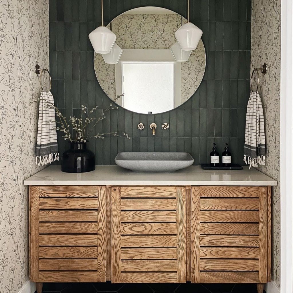 Bathroom trends 2026 in a contemporary interior by Decorilla designer, Irina M.
