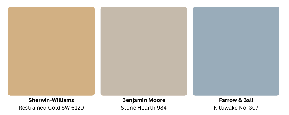 Earth tone brown and blue scheme