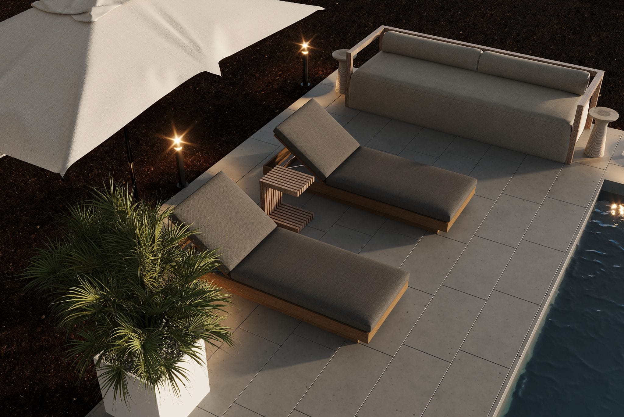 Before & After: Modern Organic Patio and Poolside Decorating ...