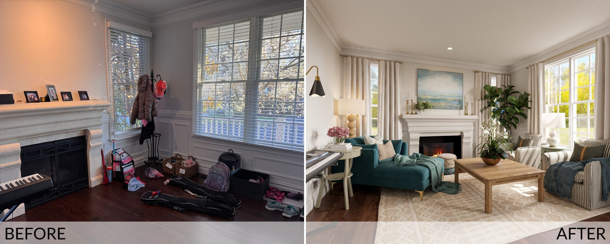 Before & After: Transitional Multipurpose Room Design - My Property Life