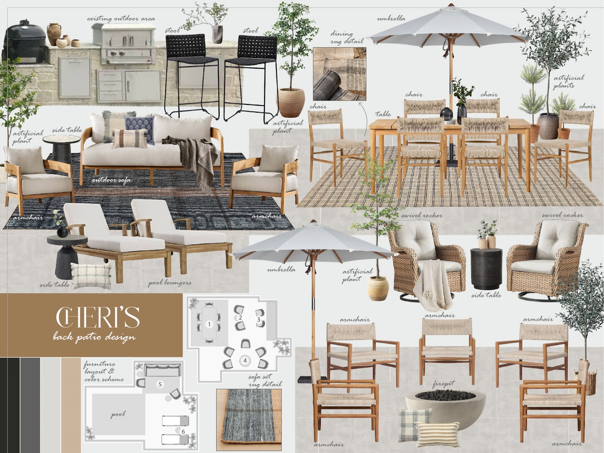 Before & After: Modern Organic Patio and Poolside Decorating ...