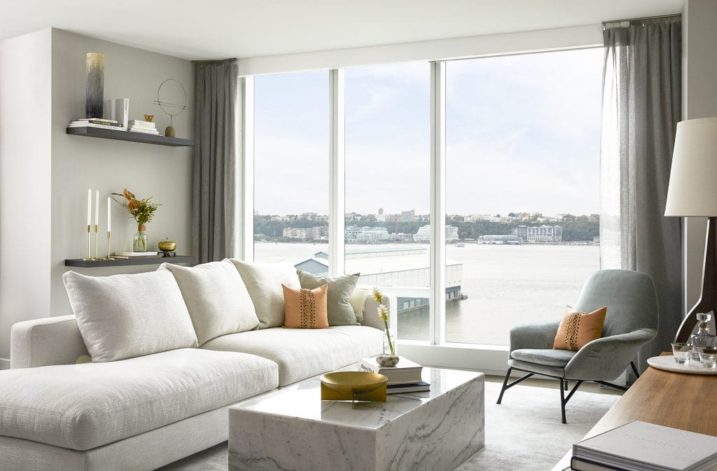 Scandi-style living room by Decorilla designer, Nicole W.