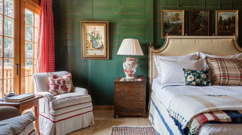 Traditional bedroom with a cottagecore flair, by Decorilla
