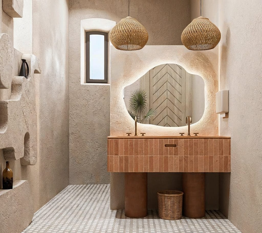 Bathroom trends 2026 in a chic interior by Decorilla designer, Armine