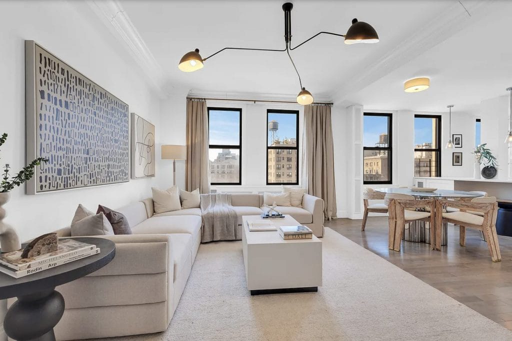 Organic minimalism done correctly in a living room by Decorilla designer, Leanna S.—Can AI replace interior designers