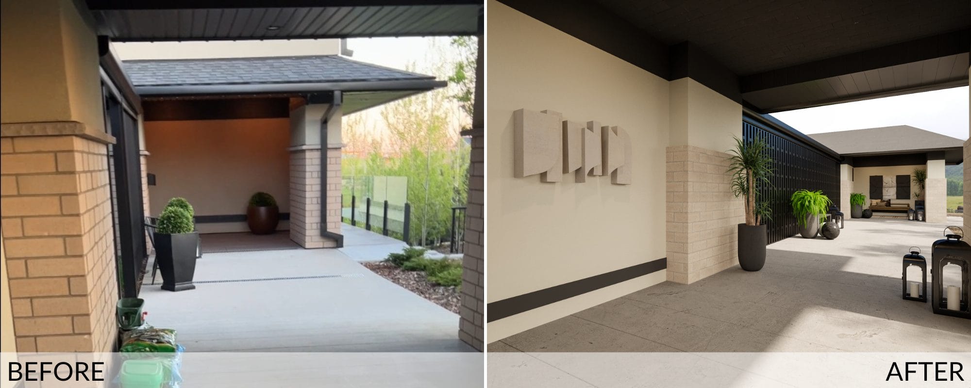 Before & After: Organic Modern Outdoor Entryway Design - My Property Life