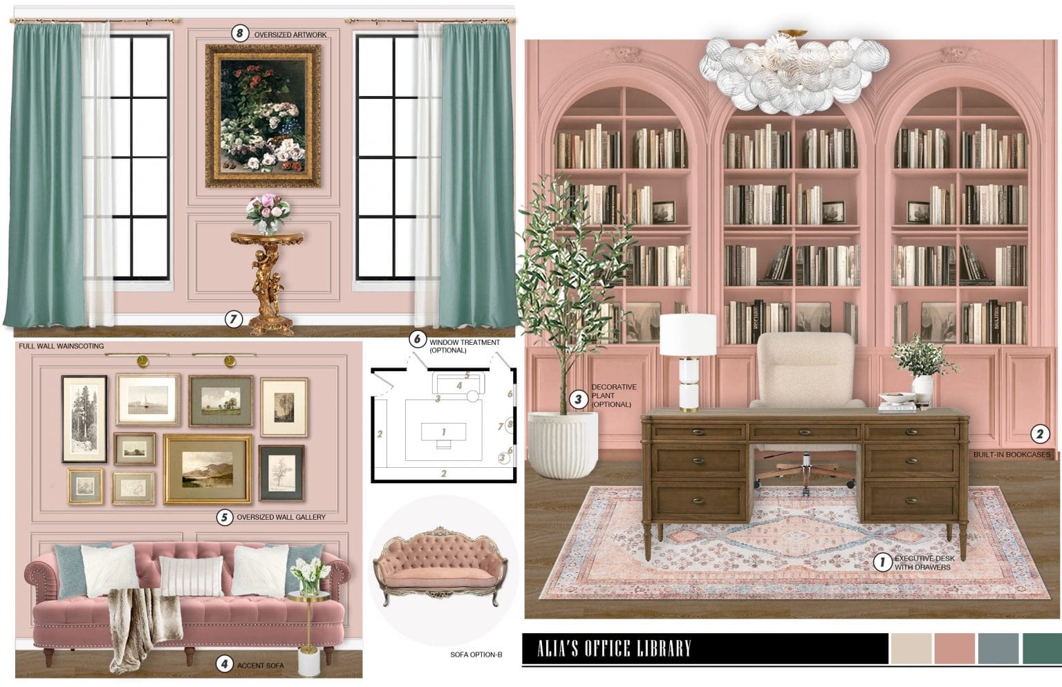 Before & After: French Interior Style for a Feminine Home Office