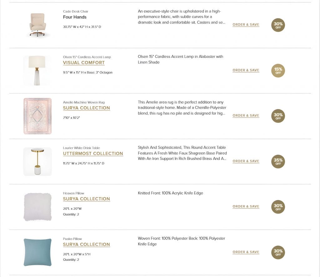 Shopping list by Decorilla