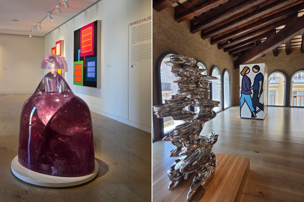 CAHH installations (left to right), Reina Mariana by Manolo Valdés, Runner by Tony Cragg, Street 3 by Julian Opie, photos courtesy of Decorilla